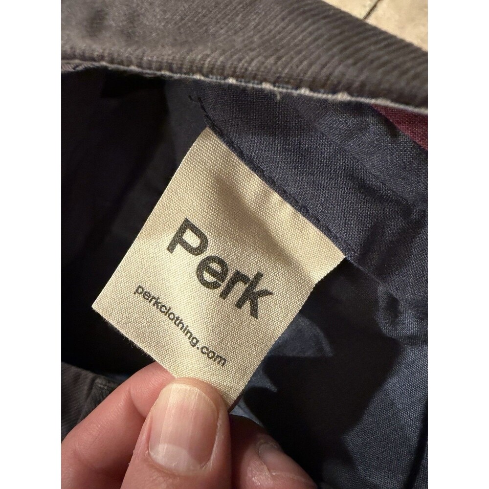 Perk Pants Mens 31x32 Gray Slim Fit Stretch Chino Casual Cotton Spandex - Picture 4 of 8
